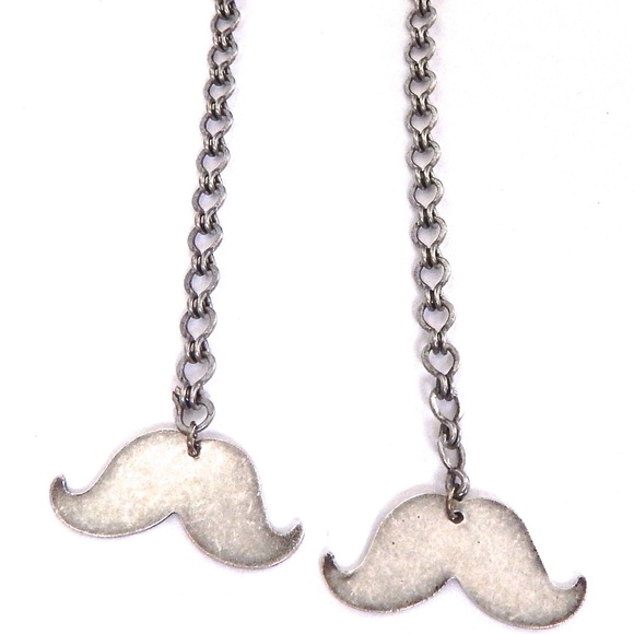 GASOLINE GLAMOUR Jewelry - MUSTACHES RIDES SILVER MINI EARRINGS